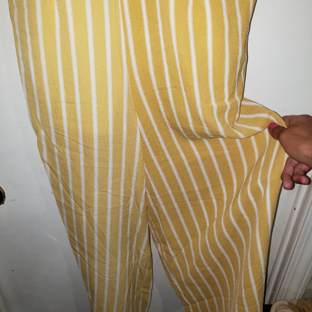 Yellow & White Pinstripe - •Crystal Sky•| Jumpsuit - Picture 7 of 8